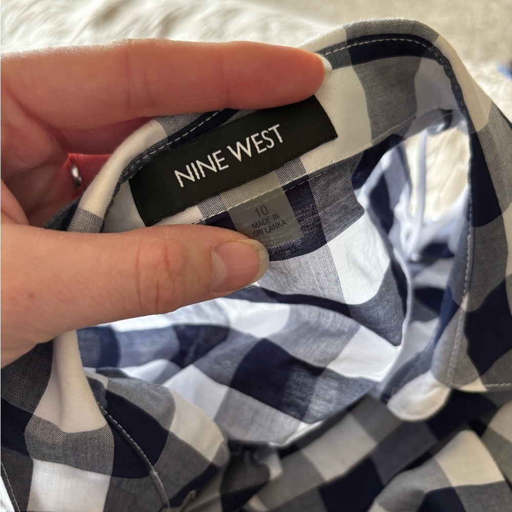 Nine West Navy and White Plaid women’s dress - Picture 6 of 6